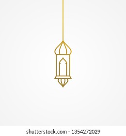 Hanging traditional arabic lamp for eid adha or ramadan kareem  