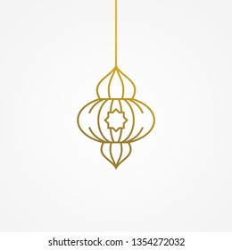 Hanging traditional arabic lamp for eid adha or ramadan kareem  