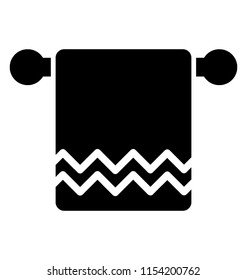 
Hanging traditional patterned towel in a icon showing the concept of spa towel 
