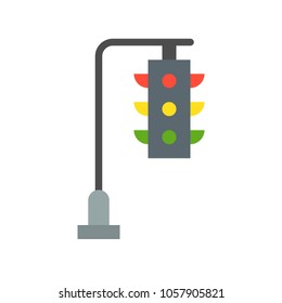 Hanging traffic light flat icon