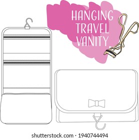 HANGING TRAVEL VANITY TOILETRY DEISGN TEMPLATE CAD