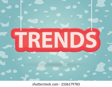 hanging trends banner- vector illustration