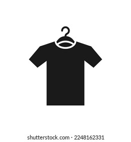 Hanging t-shirt icon flat style isolated on white background. Vector illustration