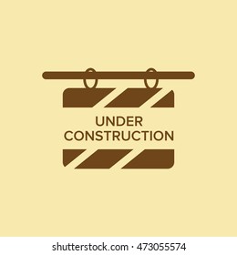 Hanging Under Construction Billboard Icon.