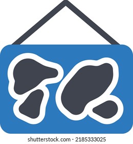 ilustración del vector colgante en un fondo transparente. Símbolos de calidad superior. Iconos vectoriales de glifos para diseño de conceptos y gráficos. 

