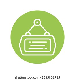 Hanging Vector Outline Circle Design icon. Work In Progress Symbol on White background EPS 10 File