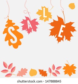 Hanging vector sale with autumn leaves