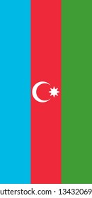 Hanging vertical flag of Azerbaijan