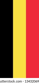 Hanging vertical flag of Belgium