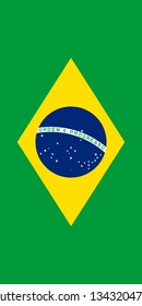 Hanging vertical flag of Brazil