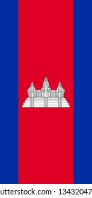 Hanging vertical flag of Cambodia