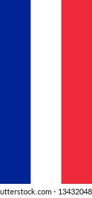 Hanging vertical flag of France