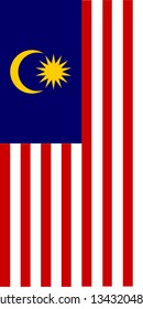 Hanging vertical flag of Malaysia