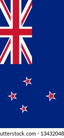 Hanging vertical flag of New Zealand