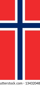 Hanging vertical flag of Norway