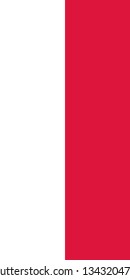 Hanging vertical flag of Poland