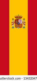 Hanging vertical flag of Spain