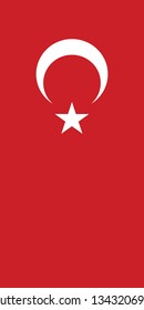 Hanging vertical flag of Turkey