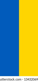Hanging vertical flag of Ukraine