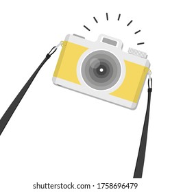 hanging vintage camera with copy space Background