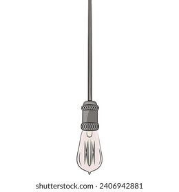 
hanging vintage light bulb, lamp in rose