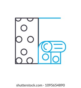 Hanging wallpaper linear icon concept. Hanging wallpaper line vector sign, symbol, illustration.