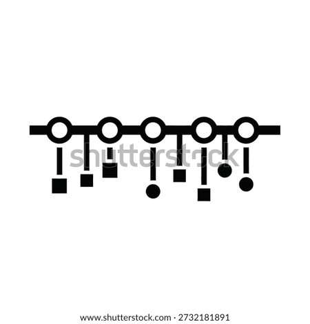 Hanging weights balance scale flat design vector illustration minimal gym equipment