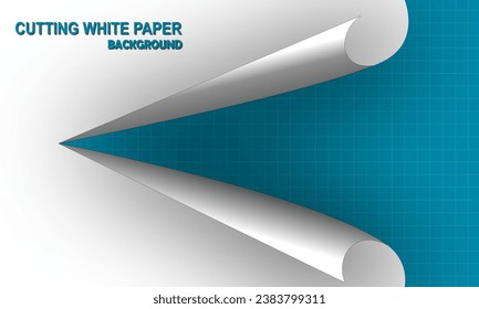 Hanging white paper with copy space on background.