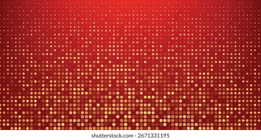  Pendurando número de papel branco com confete de ouro em um fundo vermelho colorido. 