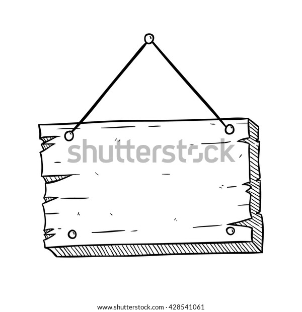 Hanging Wooden Board Nail Using Doodle Stock Vector (Royalty Free ...