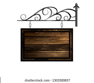 hanging, wooden Board vector, wooden object for text.