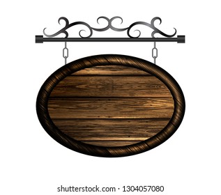 hanging, wooden Board vector, wooden object for text.