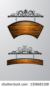 hanging, wooden Board vector, wooden object for text.