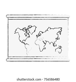 hanging world map