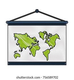 hanging world map