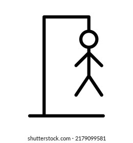 Hangman or hang man guessing game icon line art vector icon for apps and websites