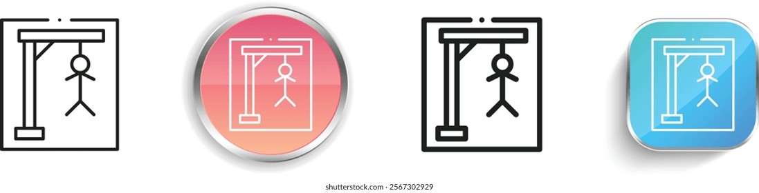 hangman icon. Thin Linear, Regular and Button Style Design Isolated On White Background