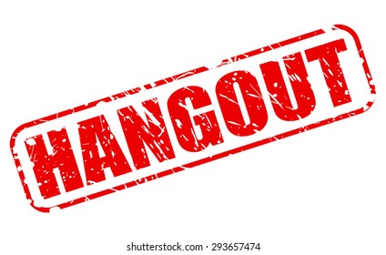 Hangout red stamp text on white