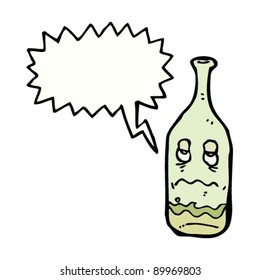 caricatura de botella de vino de resaca