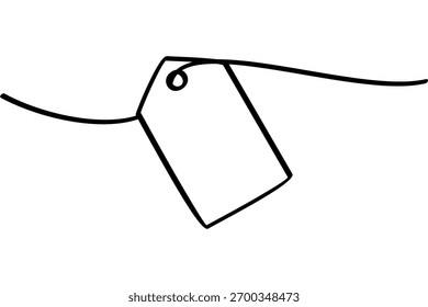 Ilustración colgante con diseño de línea continua. Un interesante diseño de línea abstracta.