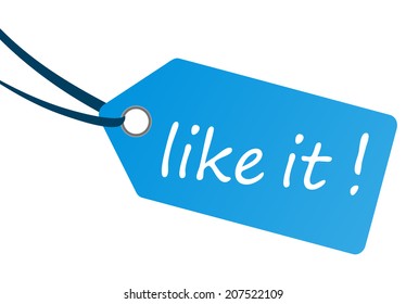 hangtag with text " like it ! "