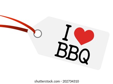 hangtag with text " I LOVE BBQ "