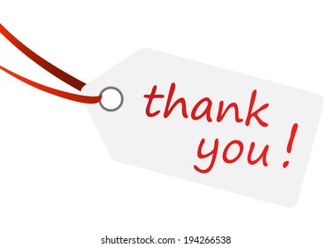hangtag with text " thank you ! "