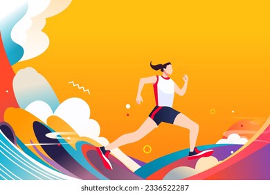 Hangzhou Asian Games Universiade Games Winning Vector Illustration