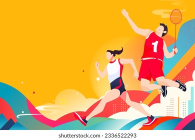 Hangzhou Asian Games Universiade Games Winning Vector Illustration