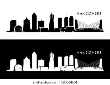 Hangzhou skyline - vector illustration