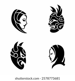 hanja mask vektor ilustration.hanja mask ideas