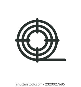 Hank wire isolated icon, steel wire rod coil vector icon with editable stroke