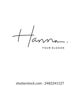 Hanna name signature logo vector design