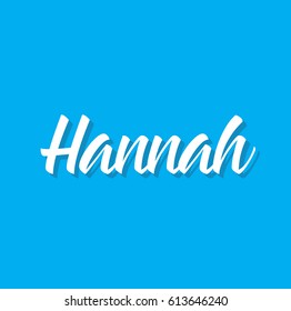 hannah, text design. Vector calligraphy. Typography poster. Usable as background.